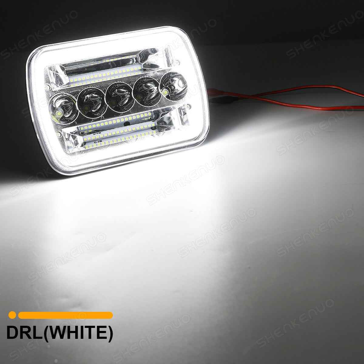 5x7in6 x 7inch Headlight LED Square Light High/Low Beam Headlamp For Motorcycle