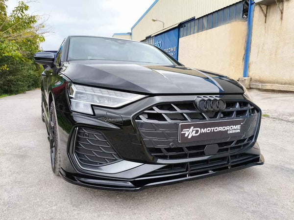 MTD Front Bumper Splitter Audi S3 / A3 S-Line 8Y Facelift Gloss Black ABS