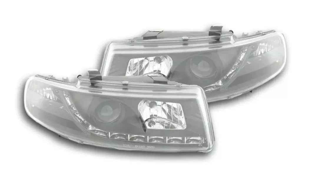 FKA Aftermarket LED DRL Headlights Seat Leon 1 MK1 Toledo 1M 97-05 black LHD