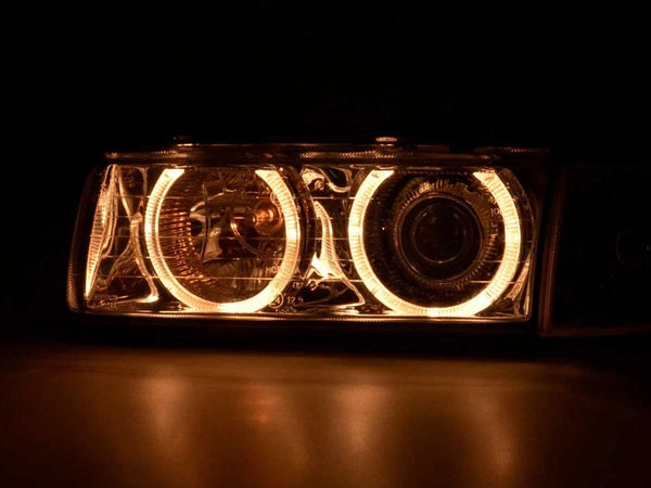 UK FKA DEPO Pair LED Halogen Headlights BMW 3 Limo E36 92-98 Chrome RHD / LHD