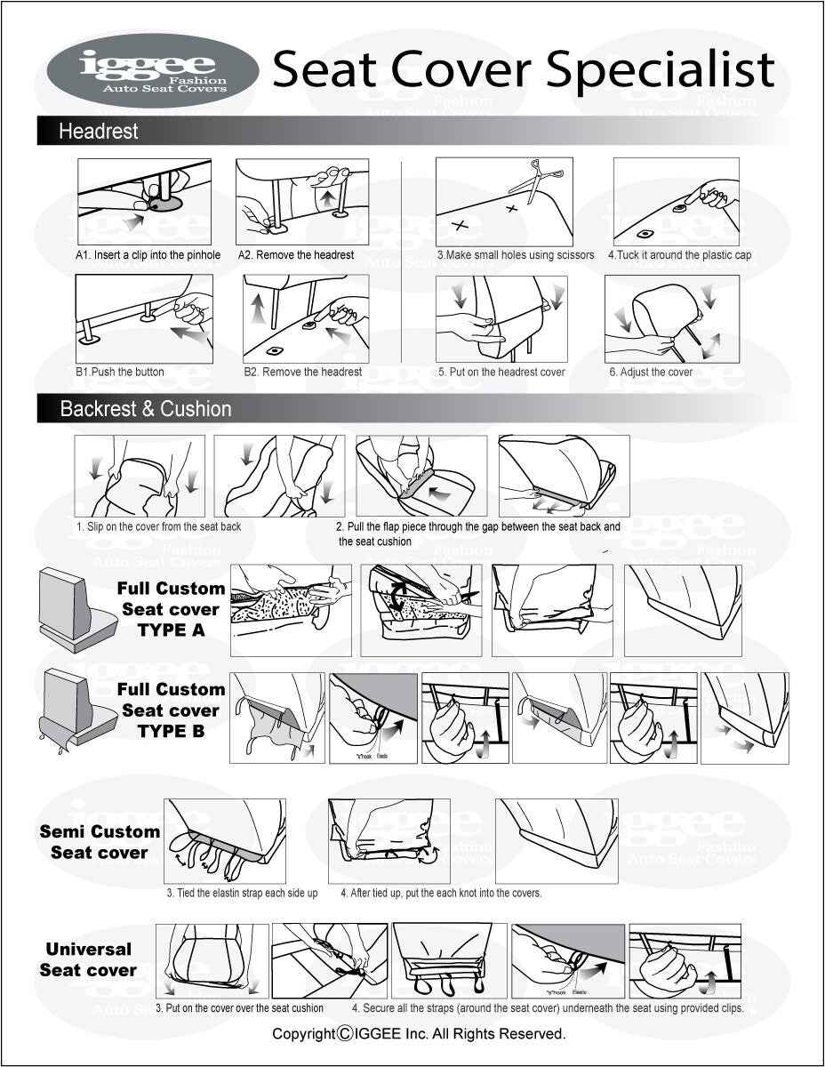 PORSCHE BOXSTER 911 996 986 1997-04 BLACK/CHARCOAL IGGEE CUSTOM FIT SEAT COVERS