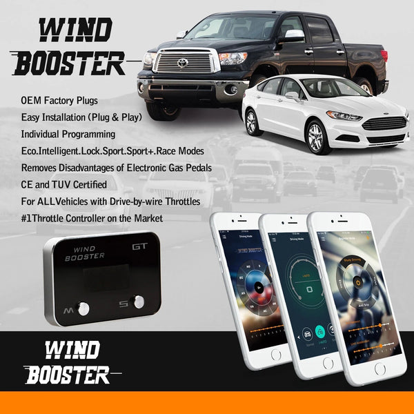UK WINDBOOSTER GT Bluetooth Mobile App Throttle Controller T5 T6 Ibiza 6 Golf 4