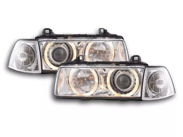 UK FKA DEPO Pair LED Halogen Headlights BMW 3 Limo E36 92-98 Chrome RHD / LHD