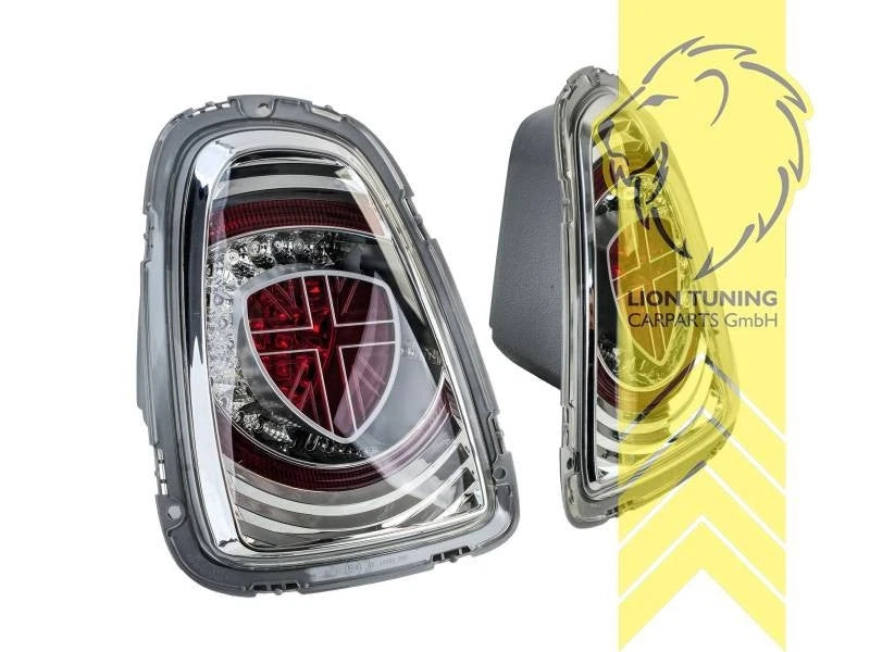 LTG Pair LED Rear Lights Tail Lamps Mini Cooper Union Jack R56 R57 chrome 10-14