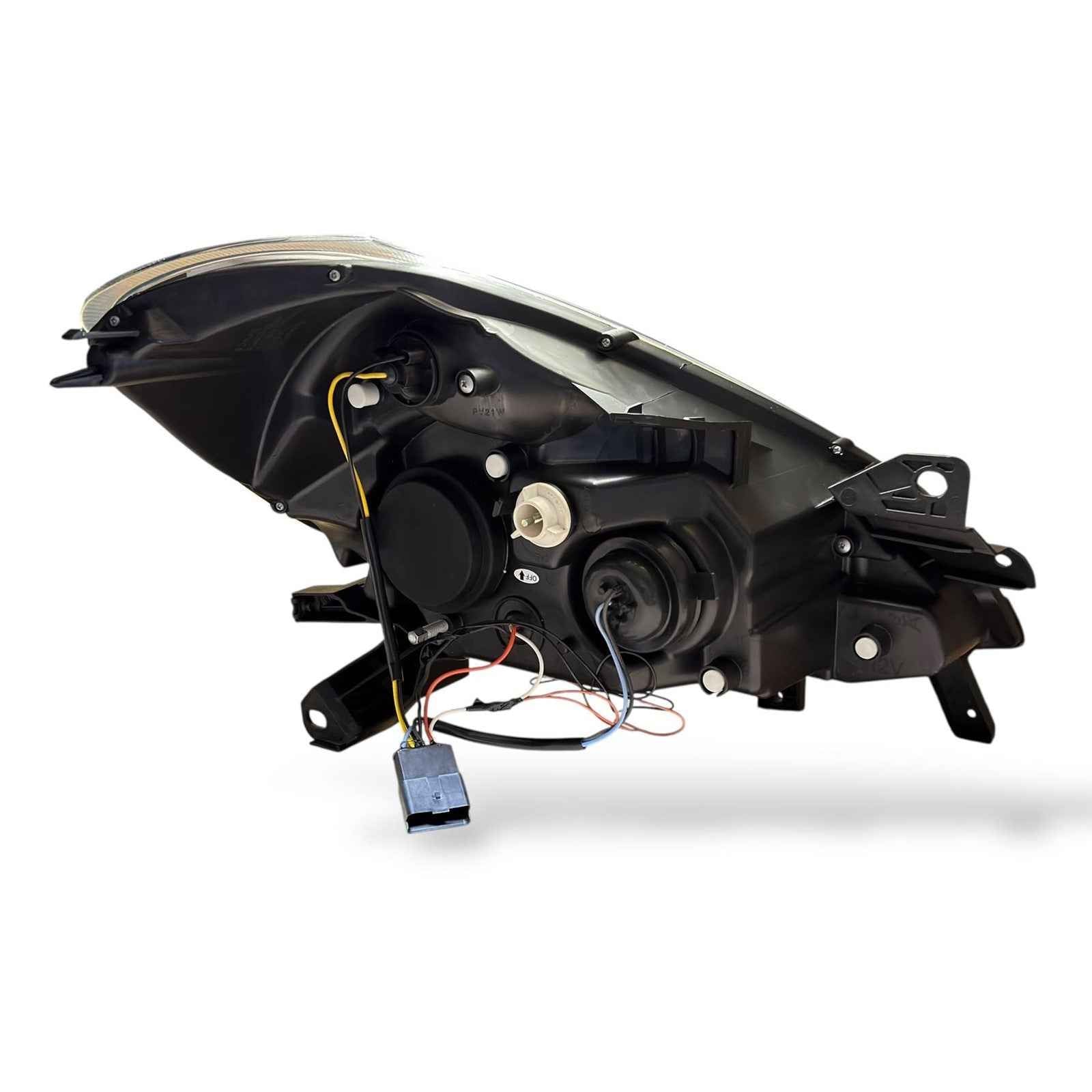 LHD Projector Headlights Pair LED Angel Eyes halo Black For Renault Clio 2005-09