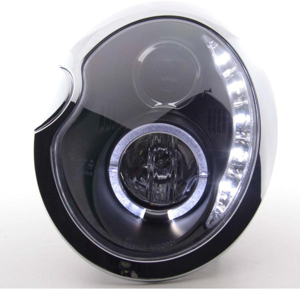 FK LED DRL Halo Servo H1 Headlights BMW Mini Cooper S JCW R50 R53 01-06 Black