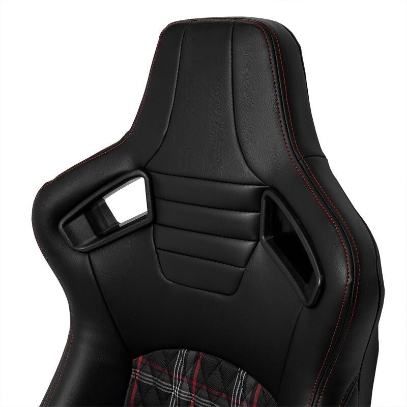 ATS GT x1 Universal Recline Sports Bucket Seat Plaid Check Edition Black & Red