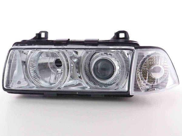 FKA Pair Xenon Angel Eyes Headlights E36 92-98 chrome DEPO Universal RHD LHD