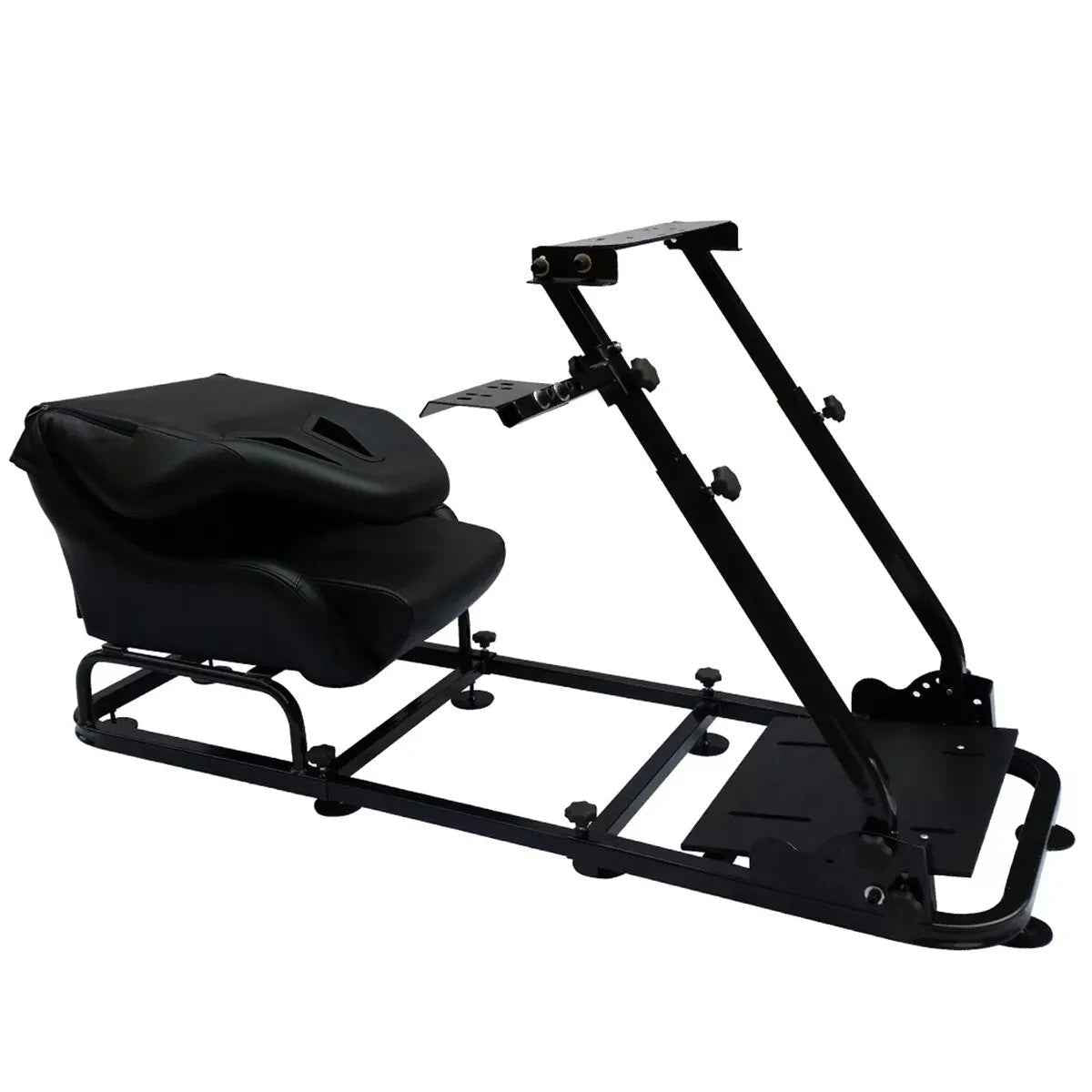 FKA LUXE Driving Game Sim Racing Simulator Frame + Folding Seat + Mat Black