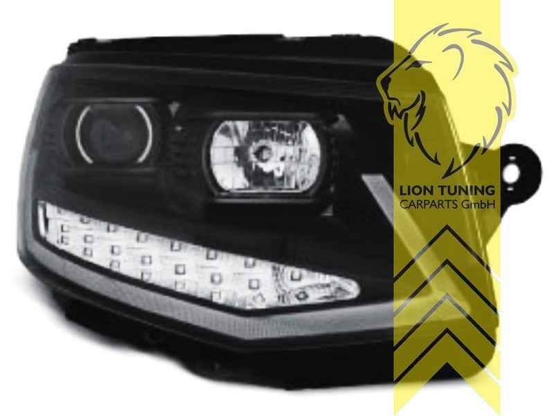 LTG Pair LED DRL Headlights VW T6 Bus Transporter Van Camper black 15-19 LHD