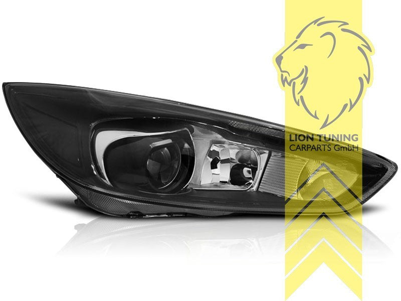 LT Pair LED DRL Lightbar Headlights Ford Focus 3 MK3 15-18 Facelift black LHD