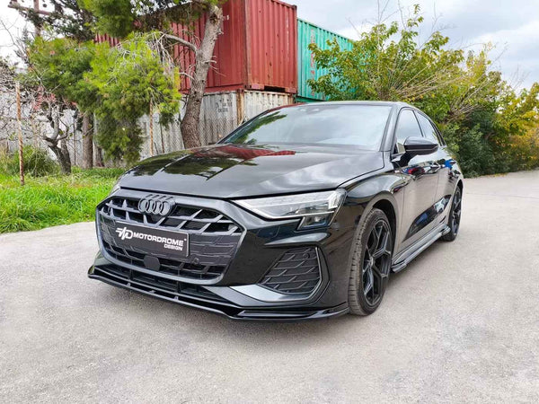 MTD Front Bumper Splitter Audi S3 / A3 S-Line 8Y Facelift Gloss Black ABS