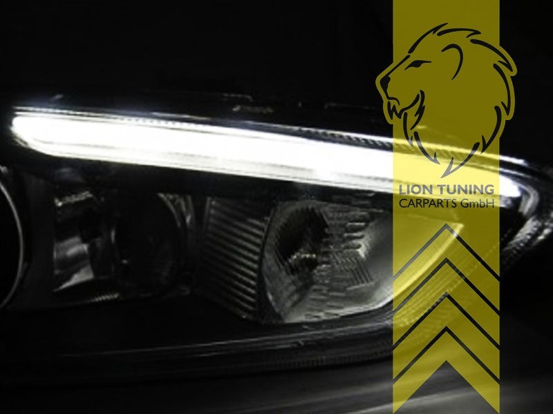 LT Pair LED DRL Lightbar Headlights Ford Focus 3 MK3 15-18 Facelift black LHD