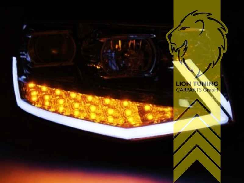 LTG Pair LED DRL Headlights VW T6 Bus Transporter Van Camper black 15-19 LHD