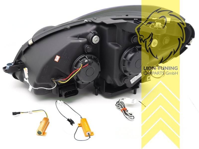 LT Pair LED DRL Lightbar Headlights Mercedes W204 S204 C-Class 11-15 Black LHD