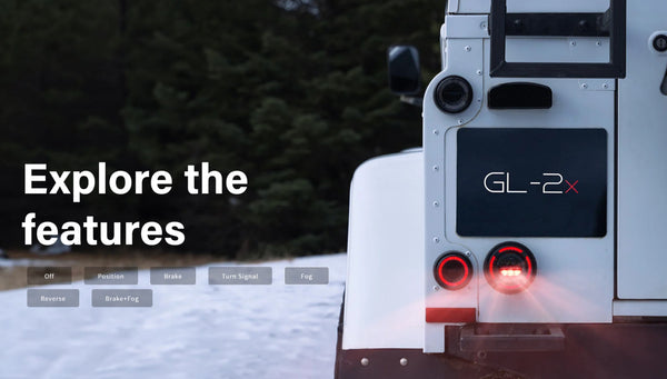 GLOHH GL-2x Set of 6 LED DRL Rear Lights Land Rover Defender Halo Smoke 90-16