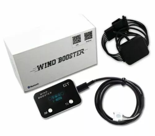 WINDBOOSTER GT & Bluetooth Mobile App OBD Acceleration Performance Throttle Controller & Pedal Remap - Utilising Chip Tuning / Electronic Engine Tuning - Econ / Sport / Sport+ / Race Modes - OLED Display