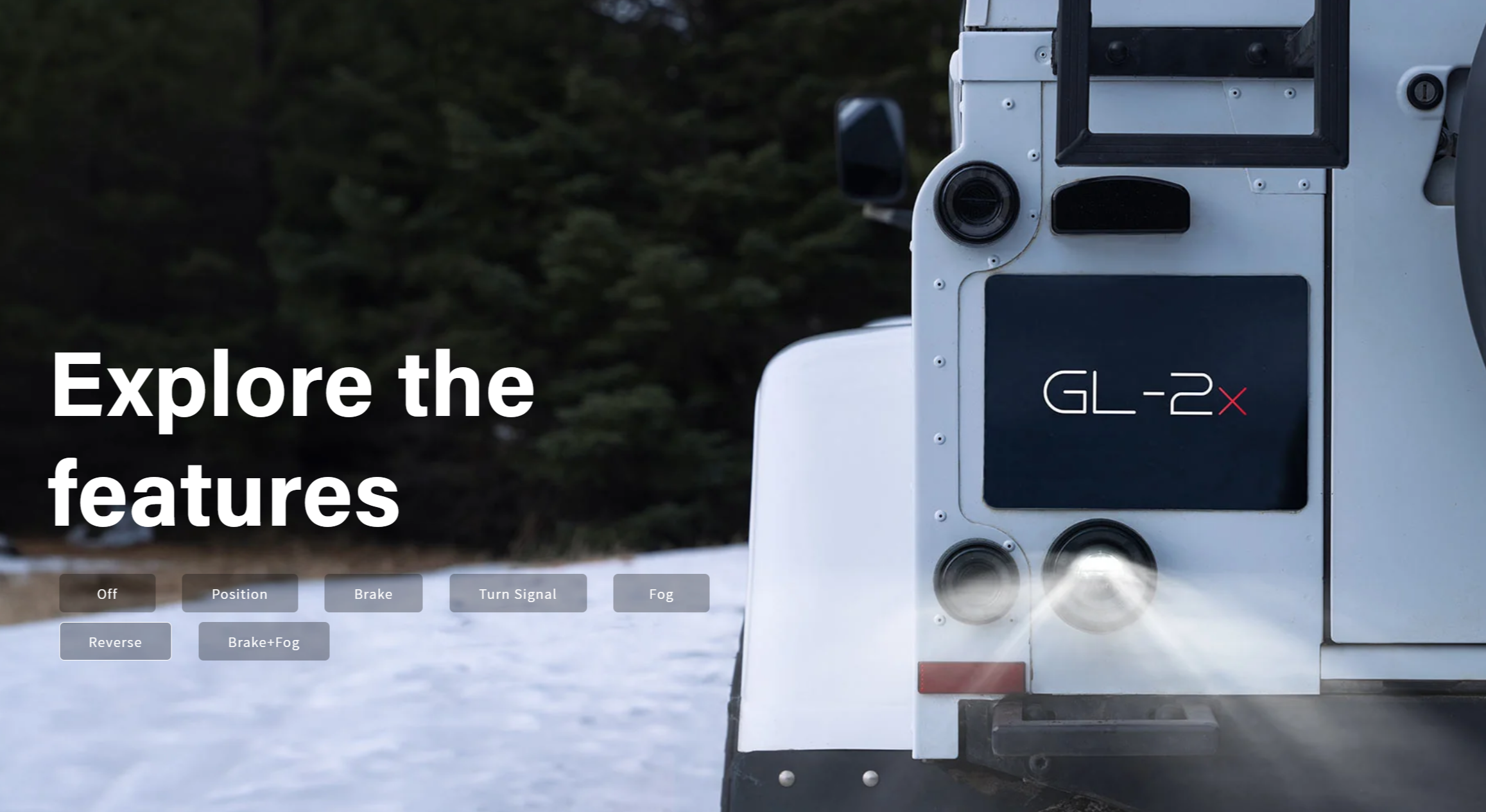 GLOHH GL-2x DARK SMOKE Set of 6 (3 lights each side) LED DRL Rear Lights Taillights Tail Lamps Land Rover Defender Halo Smoke 90-16 Dynamic Start-up display welcome light