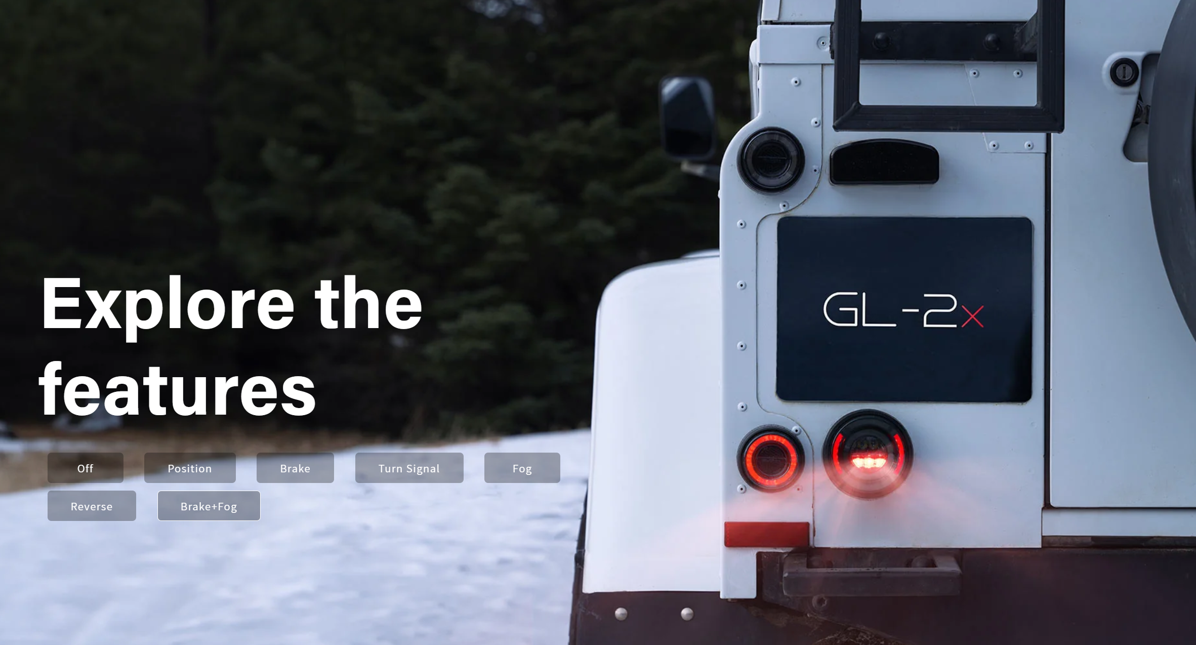 GLOHH GL-2x DARK SMOKE Set of 6 (3 lights each side) LED DRL Rear Lights Taillights Tail Lamps Land Rover Defender Halo Smoke 90-16 Dynamic Start-up display welcome light