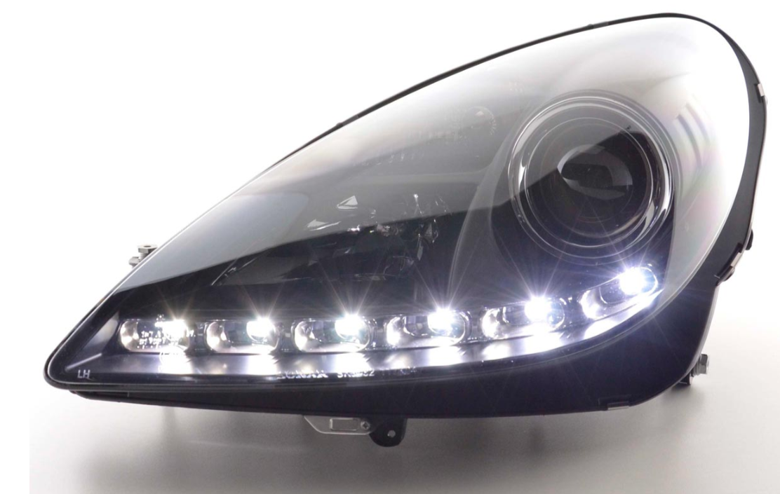 FK Set Mercedes SLK 171 Yr. 04-11 black PROJECTOR LIGHTBAR DRL HEADLIGHTS LHD