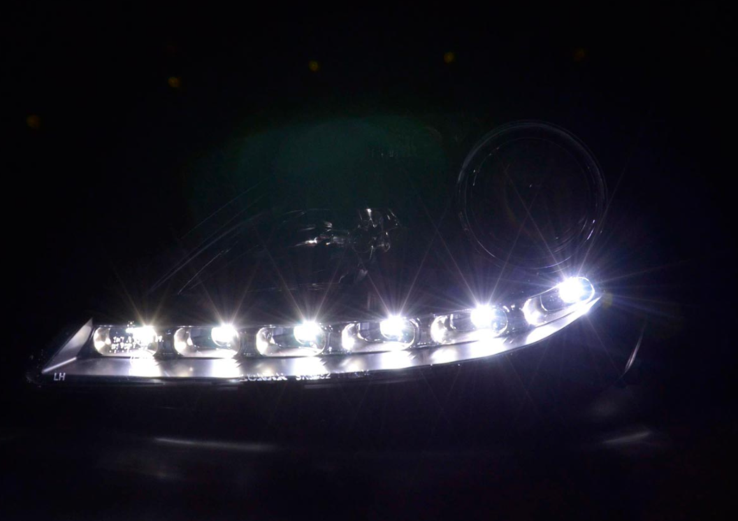 FK Set Mercedes SLK 171 Yr. 04-11 black PROJECTOR LIGHTBAR DRL HEADLIGHTS LHD