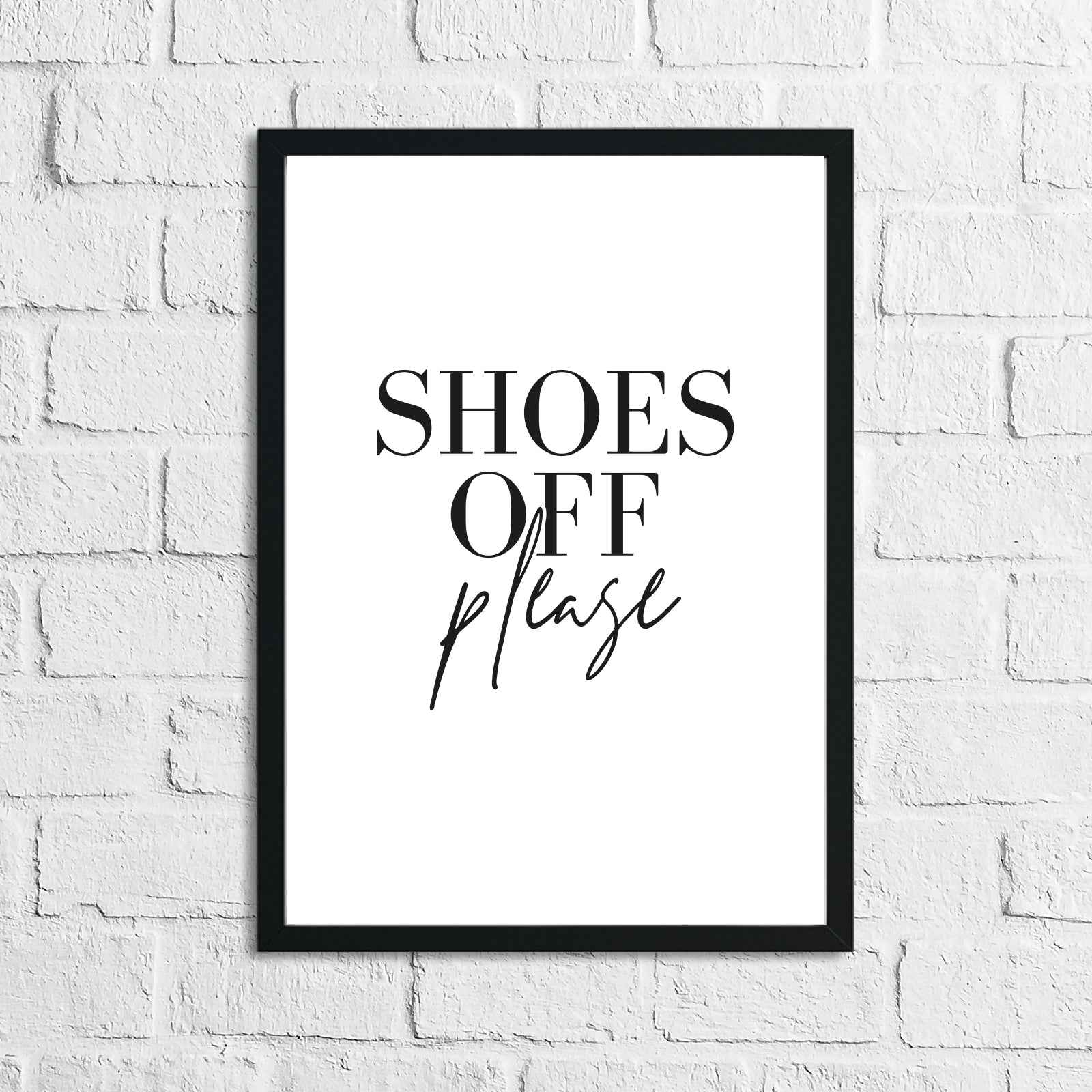 Shoes Off Please Simple Home Wall Decor Print