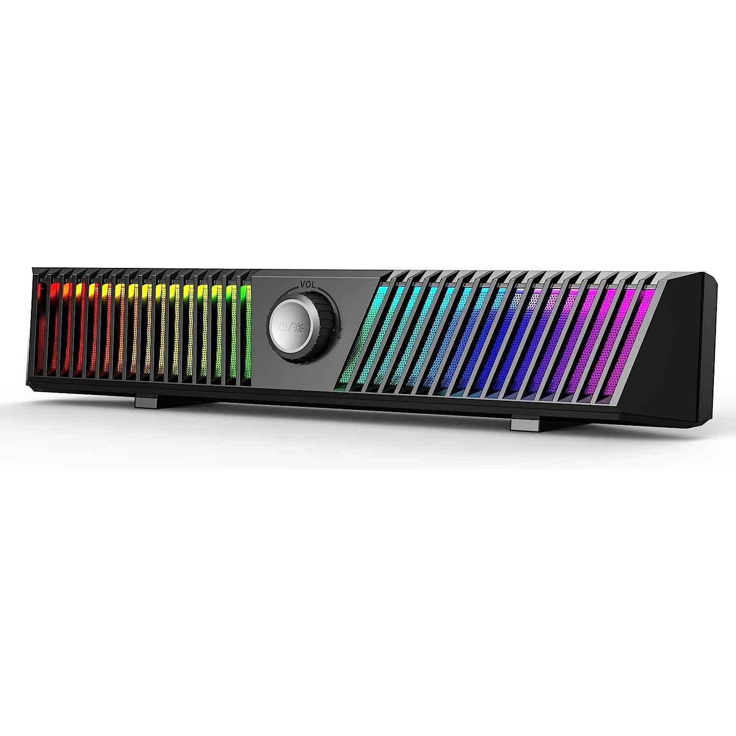 Bluetooth PC Speakers Stereo 25W RGB LED with Mic for Laptop Desktop Smalody