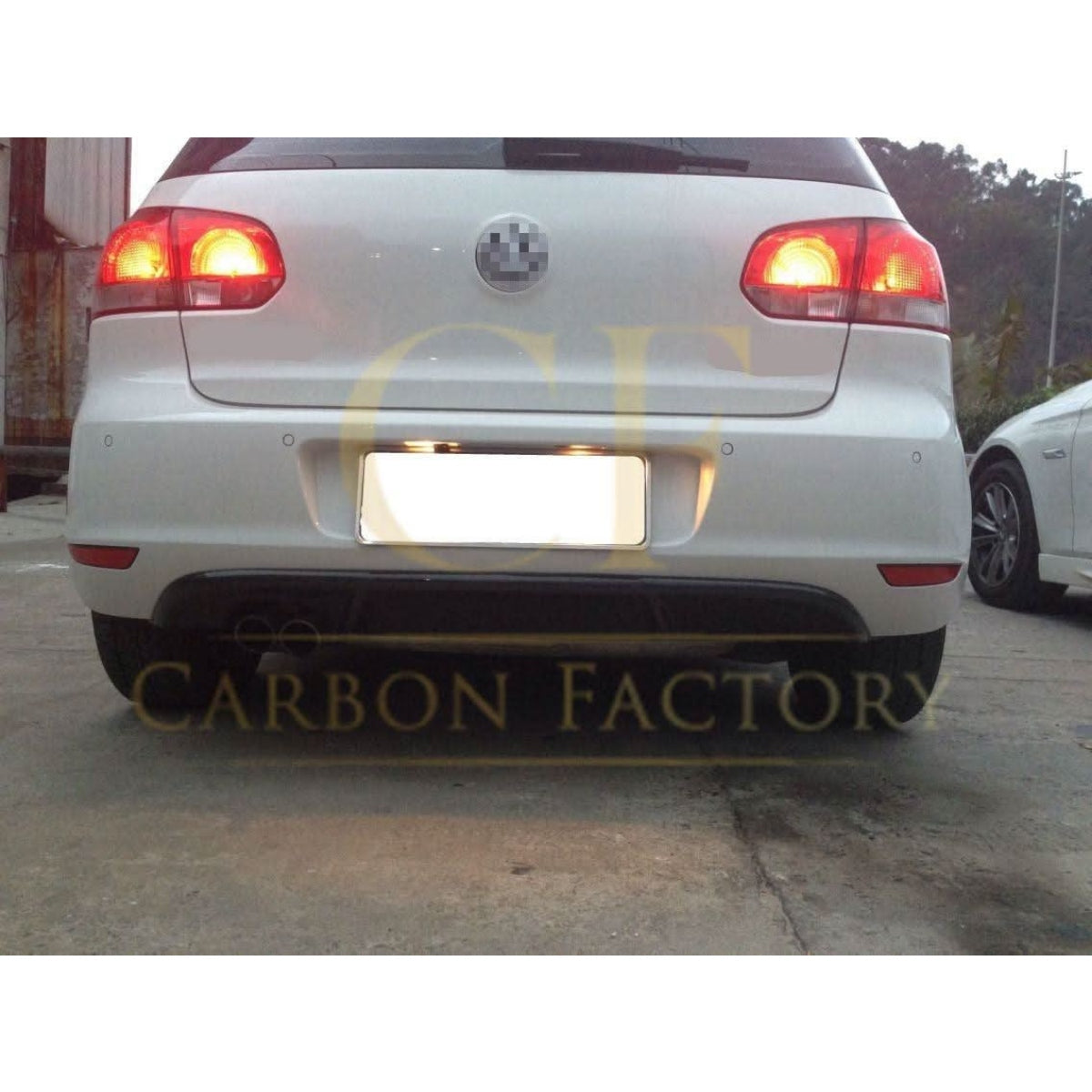 GT Style Carbon Fibre Rear Diffuser Twin Exhaust for VW Golf MK6 08-13