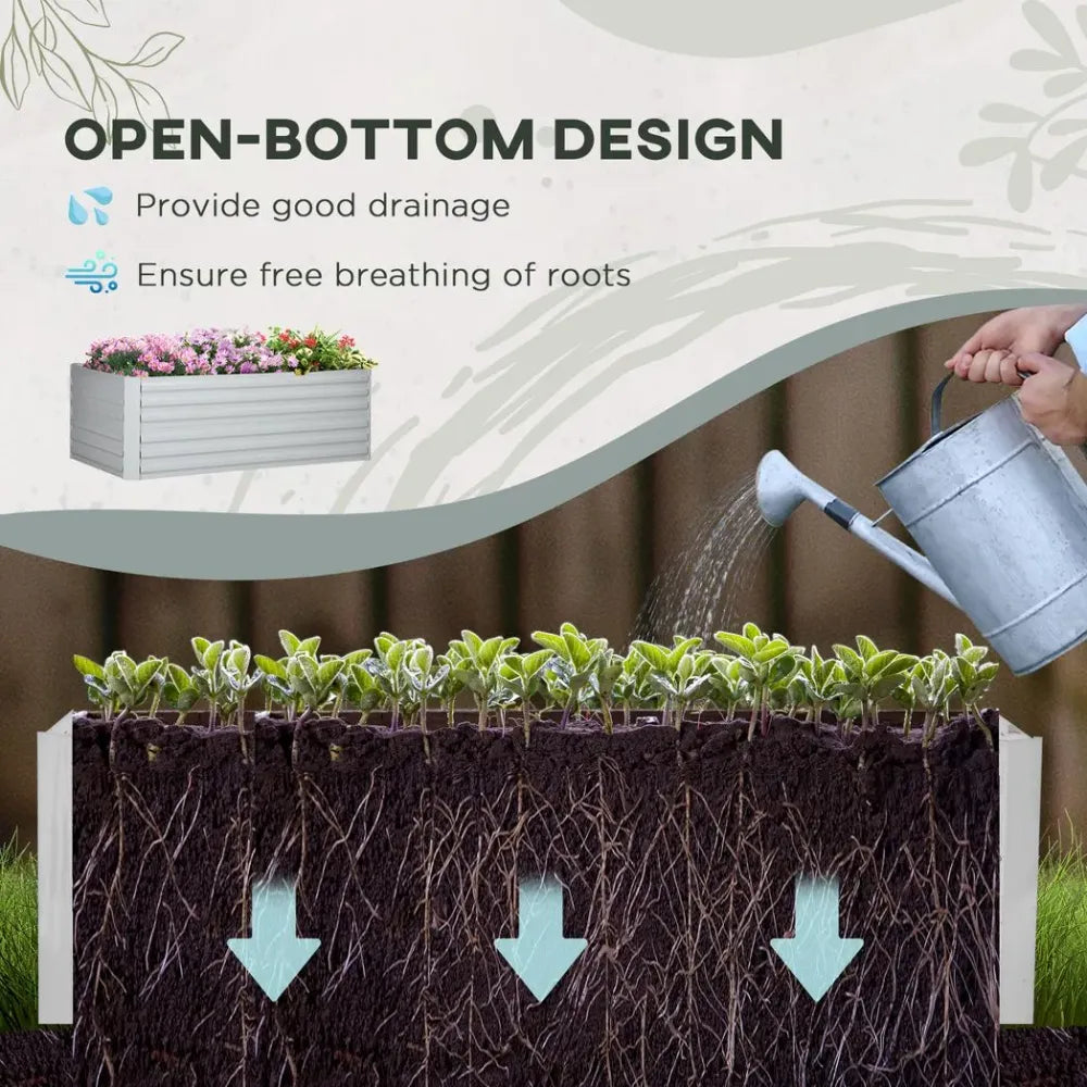 Galvanized Steel Outdoor Planters - Sturdy, Spacious, and Versatile - Ideal for Growing Plants, Vegetables, and More!