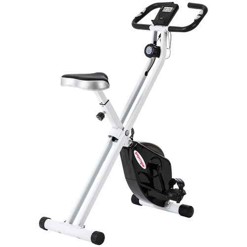 SPORTNOW Folding Exercise Bike with Heart-Rate Sensor for Home Use