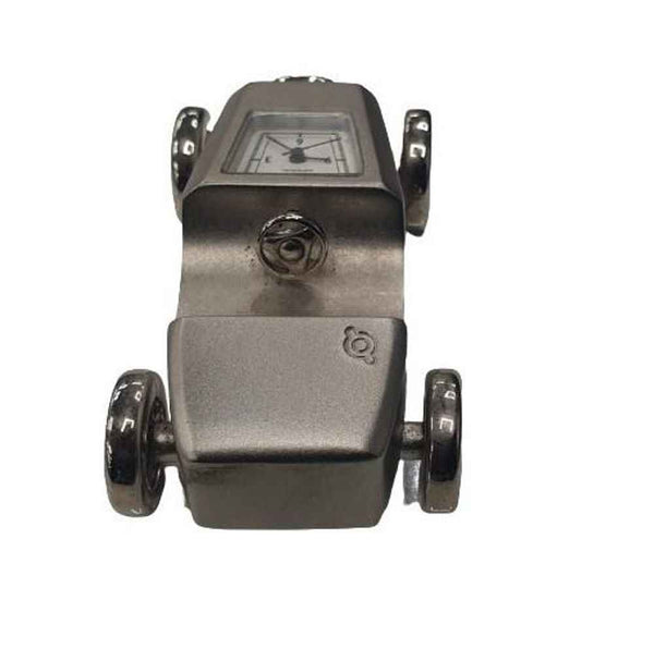 Premium Silver Plated Car Mini Clock - Solid Brass Construction, CLEARANCE SALE