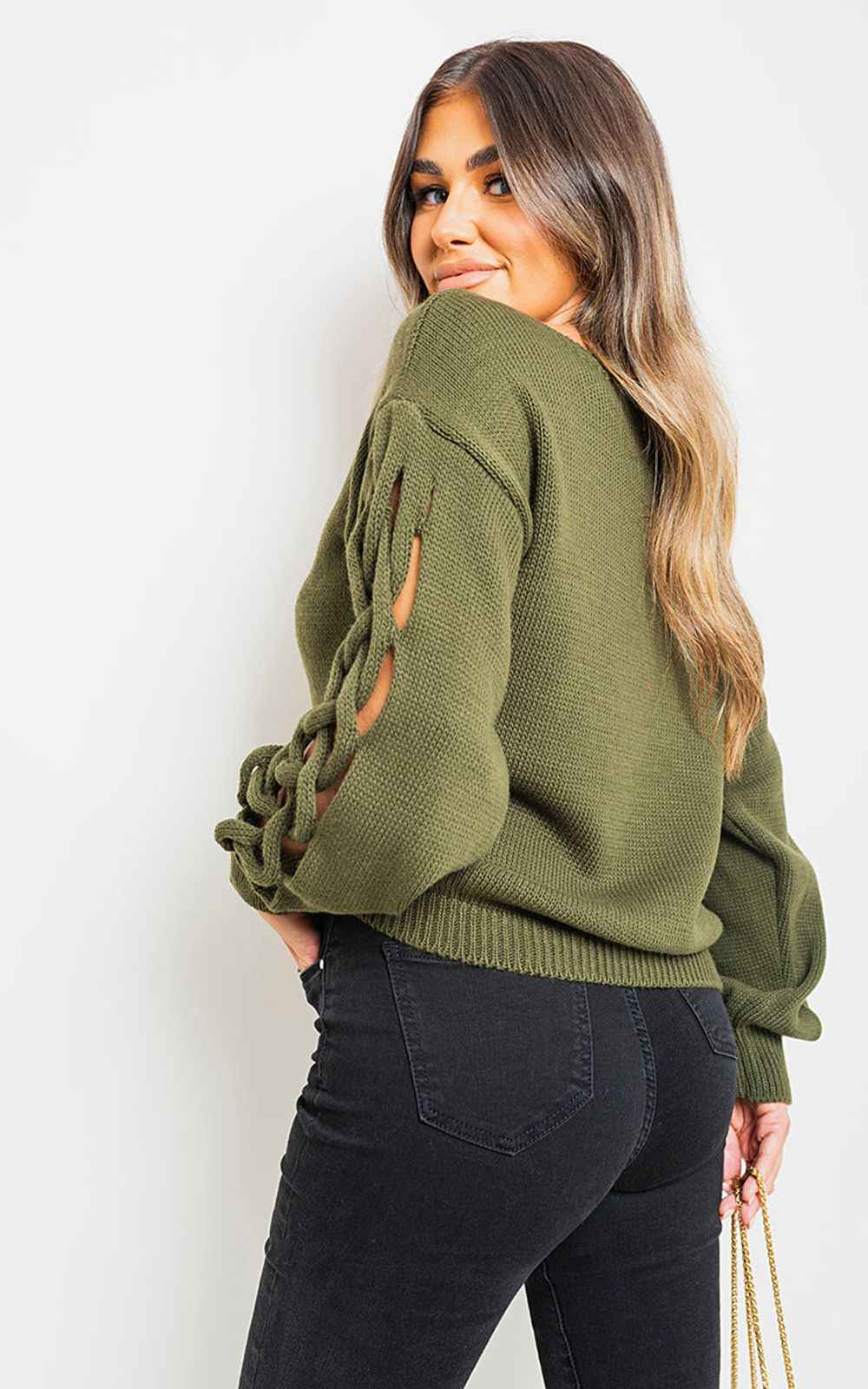 Cable Knit Jumper with Cut Out Detail - Cozy, Chic, and Captivating!