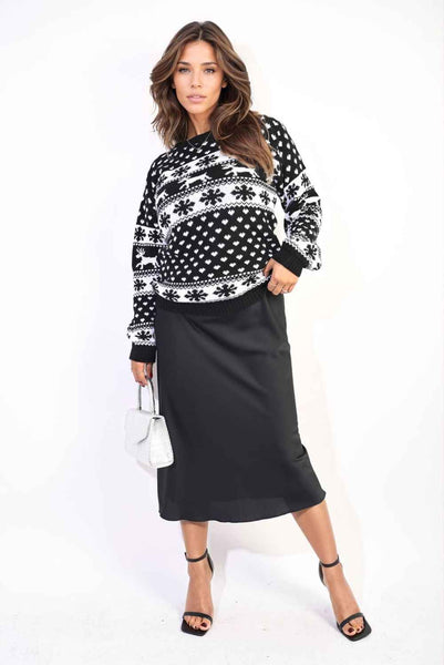 Cozy Snowflake Reindeer Christmas Jumper