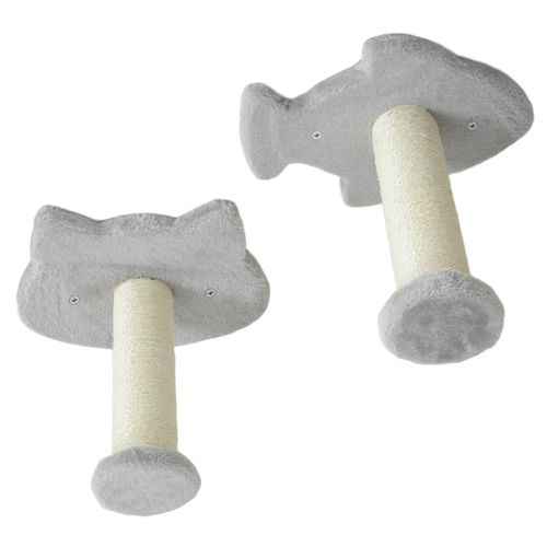 PawHut 4PCs Cat Wall Shelves with Steps, Ladder, Jumping Platforms
