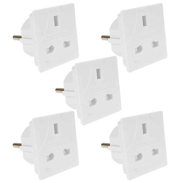 PIFCO Euro Travel Adaptor Adapter UK to Europe 2 pin - FOR EUROPEAN SALES