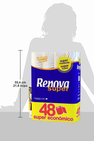 Renova 48 / 96 / 144 - 2 Ply Toilet Roll Tissue Paper Bulk Wholesale Rolls