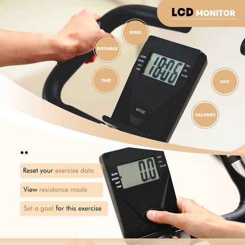 SPORTNOW Folding Exercise Bike with Heart-Rate Sensor for Home Use