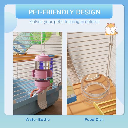 Pawhut 5 Tier Hamster Cage Carrier Habitat w/ Exercise Wheels