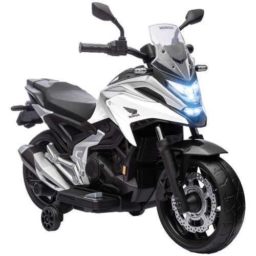 AIYAPLAY Honda Licensed 12V Kids Electric Motorbike w/ Music Headlights - White