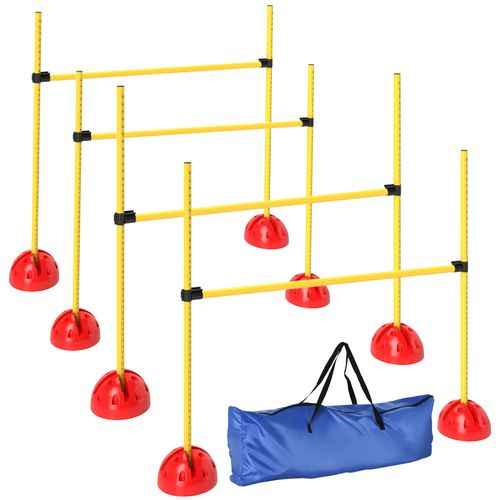PawHut 4 Piece Dog Agility Equipment with 4 Hurdle Bar for Jump Training