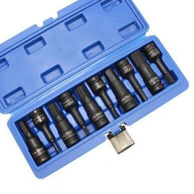 US PRO Tools 10PC 1/2" DR Impact Hex Bit Socket Set H5 - H19 Impact Allen Keys 3637