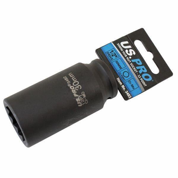 US PRO Tools 30mm 1/2" dr 12 Point Deep Hub Nut Socket, Gearbox etc 3482