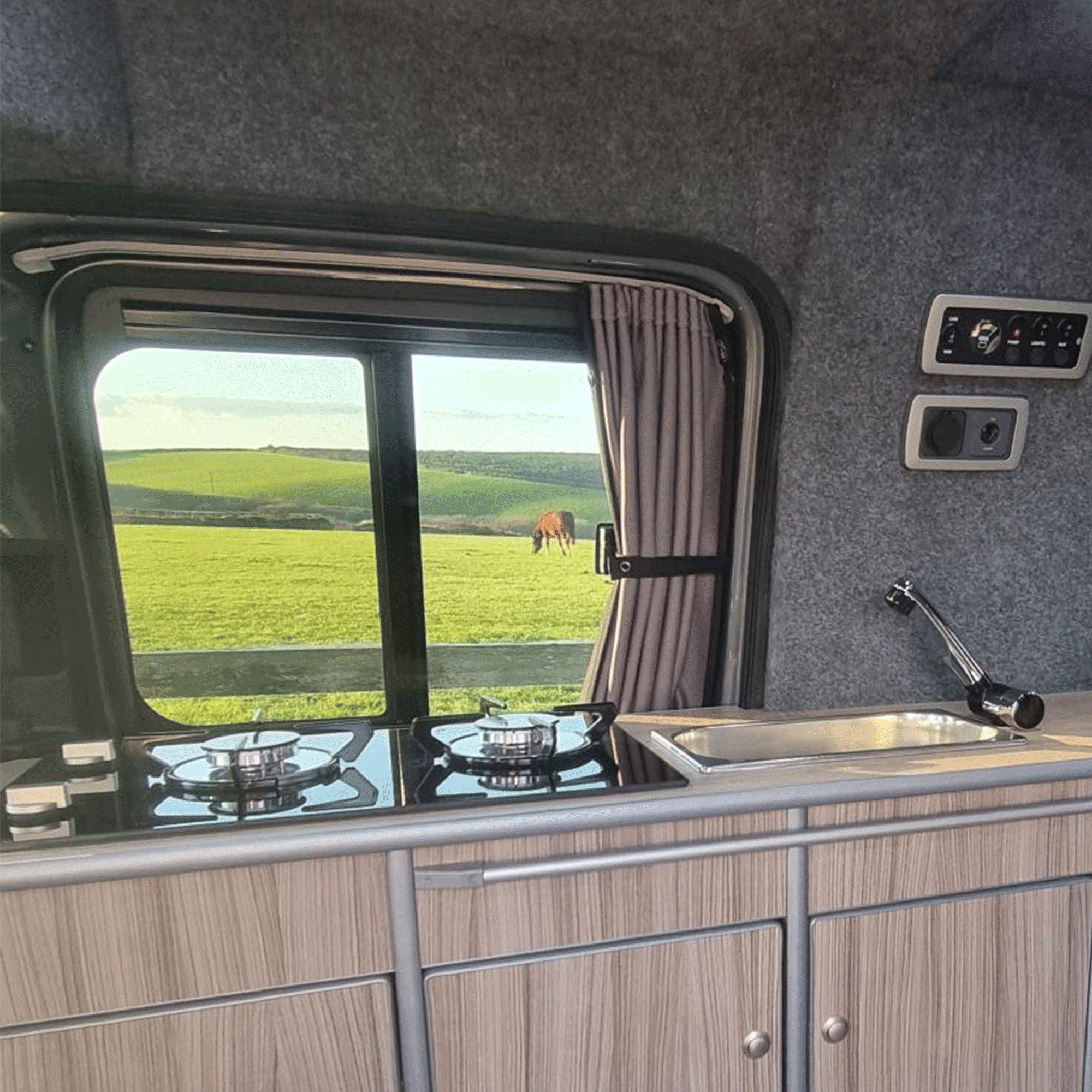 For VW Caddy Premium 1 x Side Sliding Door Window Curtains Van-X