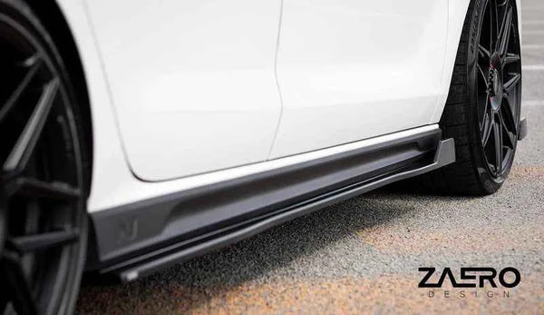 HYUNDAI I30 N EVO-1 GLOSS BLACK SIDE SKIRTS BY ZAERO (2018+, PD)