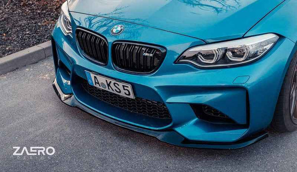 BMW M2 F87 EVO-S GLOSS BLACK FRONT SPLITTER BY ZAERO (2015-2018)