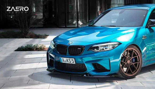 BMW M2 F87 EVO-S GLOSS BLACK FRONT SPLITTER BY ZAERO (2015-2018)