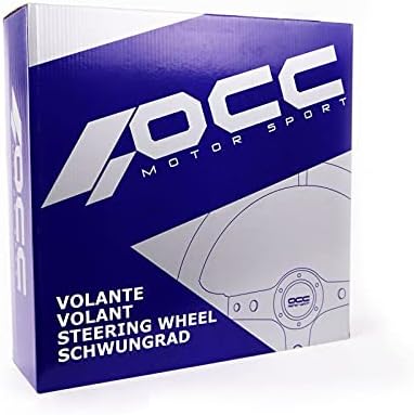 OCC MOTORSPORT OFFSET STEERING WHEEL TRACK MODEL ALCANTARA RED WITH BLACK ARMS - 90 MM FULL DISH WHEEL - 350MM (14 INCH)
