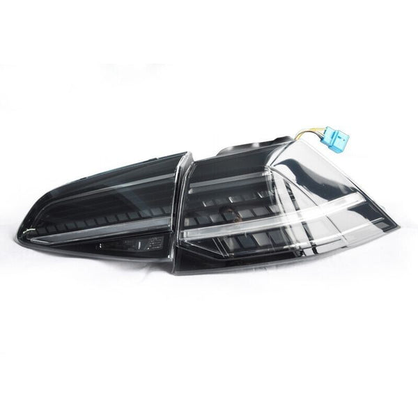 AS Pair VW Golf 7 MK7 7.5 R FL LED DRL Rear Lights Dynamic Taillights 12-17 UNIVERSAL Clear Smoke