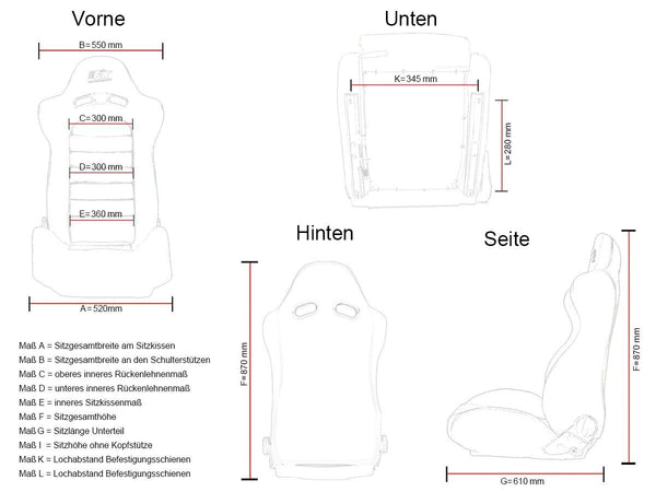 FK Pair Universal Fixed Back Motorsport Bucket Sports Seats Blue Fabric Edition