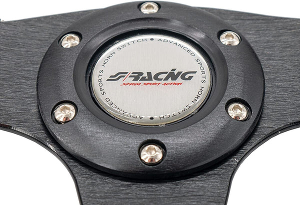 Simoni Racing X2330PUN/PA Universal Steering WHEEL Black Blue Flat Bottom perfor